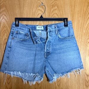 Agolde Vintage Light Blue High-Rise Cutoff Jean Shorts
